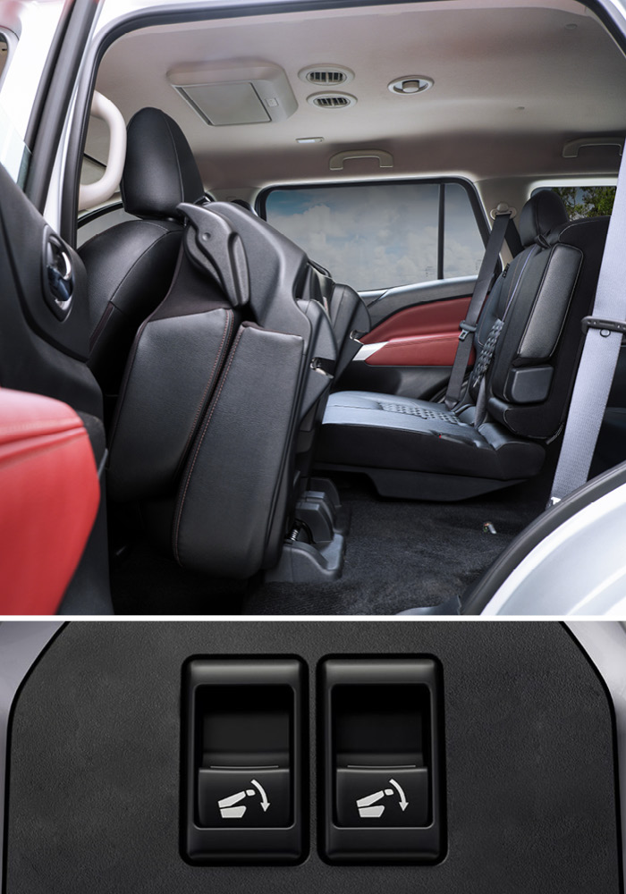 Nissan Terra folded back seat  